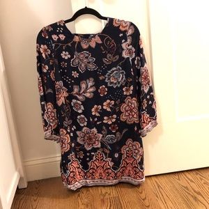 urban outfitters navy floral mini dress